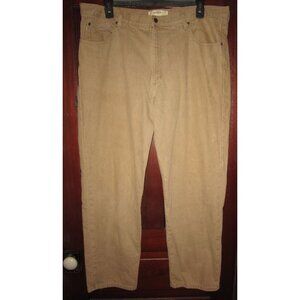 L.L. Bean Double L Mens Pants Jeans 42 x 32 Flannel Lined Tan Classic Fit Winter